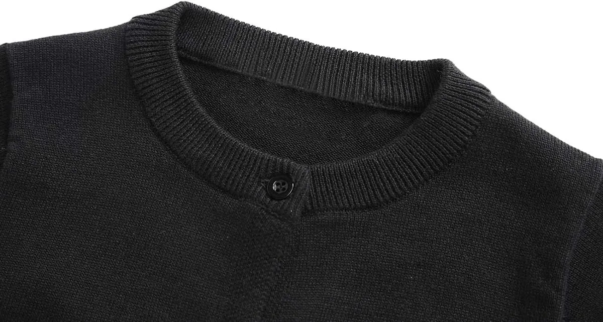 Little Girl Knit Cardigan Sweater - Toddler Button Down School Uniforms Cardigan