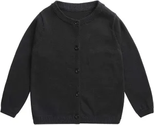 Little Girl Knit Cardigan Sweater - Toddler Button Down School Uniforms Cardigan