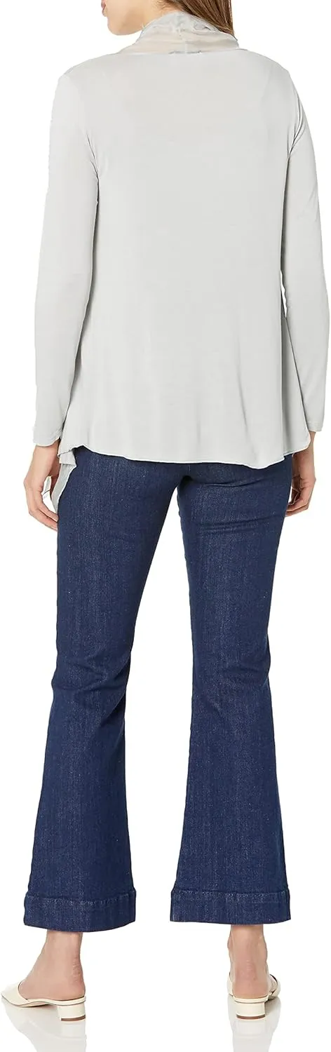 M Made in Italy Women's Long Sleeve Lightweight Open Cardigan