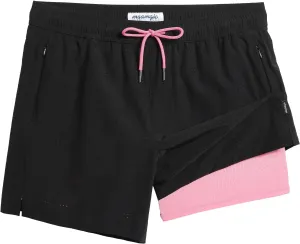 maamgic Mens Swim Trunks with Compression Liner 5 Inch Inseam Quick Dry Board Shorts with Zipper Pockets Swimming Shorts