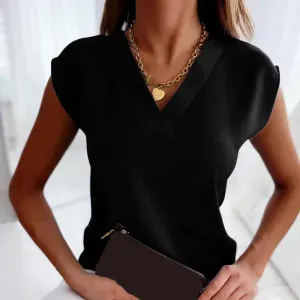 MAELYN  Sleek V-Neck Blouse