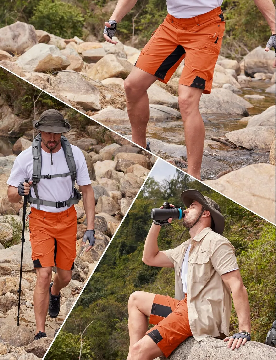 MAGCOMSEN Men's Hiking Shorts 5 Pockets Ripstop, Quick Dry, Summer Athletic Shorts for Workout, Hiking, Cycling