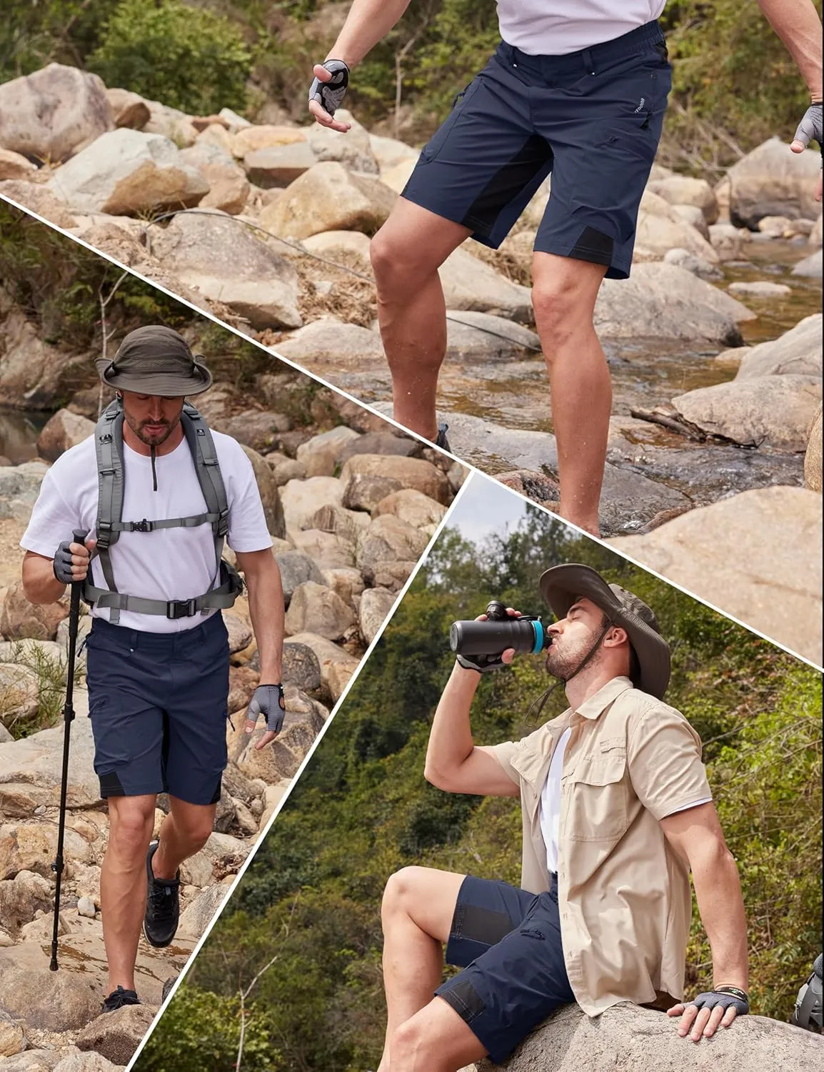 MAGCOMSEN Men's Hiking Shorts 5 Pockets Ripstop, Quick Dry, Summer Athletic Shorts for Workout, Hiking, Cycling