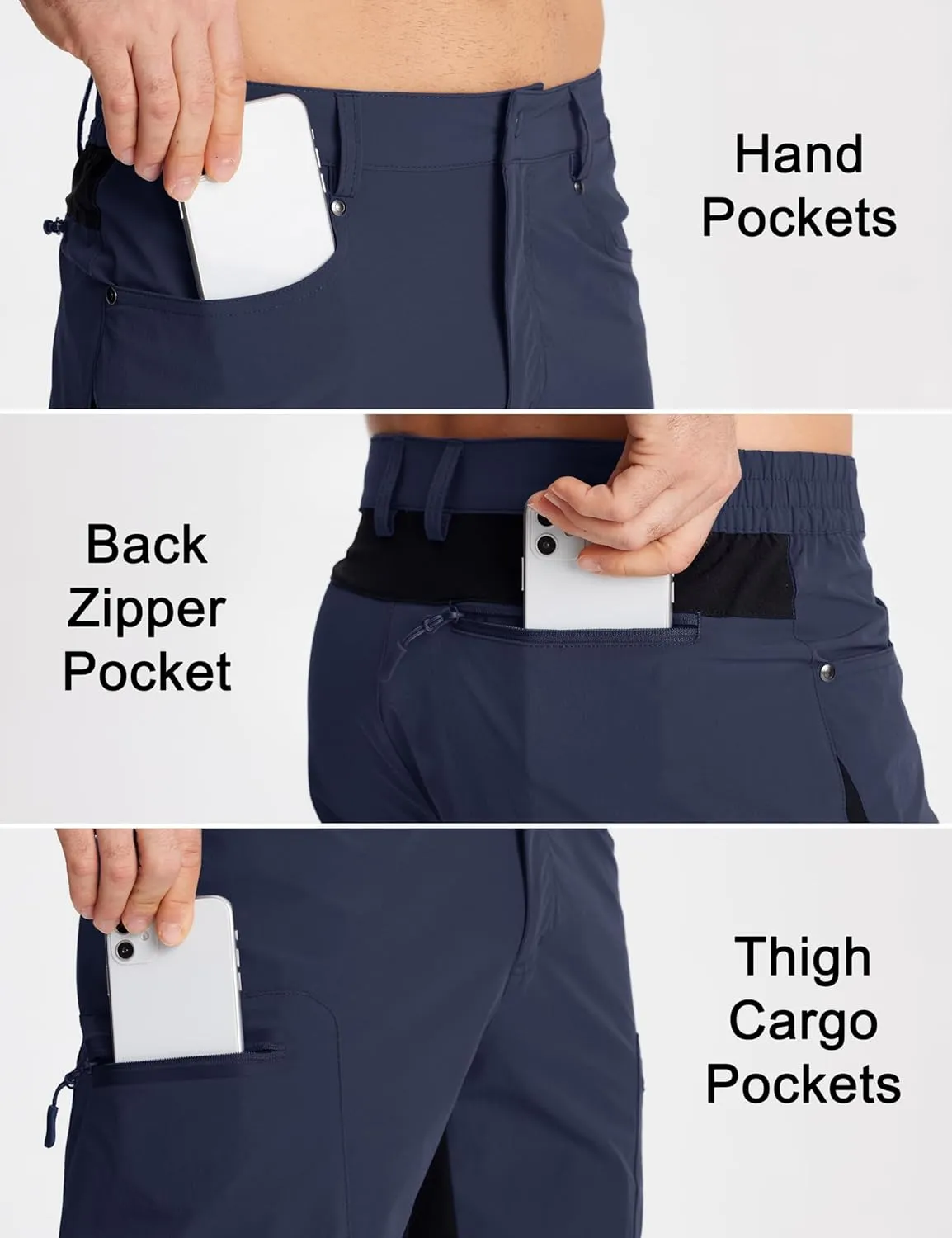 MAGCOMSEN Men's Hiking Shorts 5 Pockets Ripstop, Quick Dry, Summer Athletic Shorts for Workout, Hiking, Cycling
