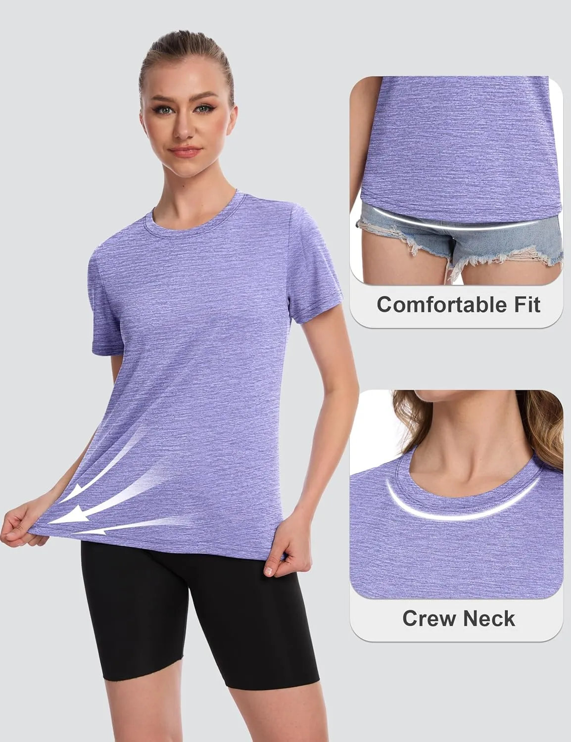 MAGCOMSEN Women's Short Sleeve T Shirts UPF 50  Sun Protection Athletic Running Workout Tee Tops