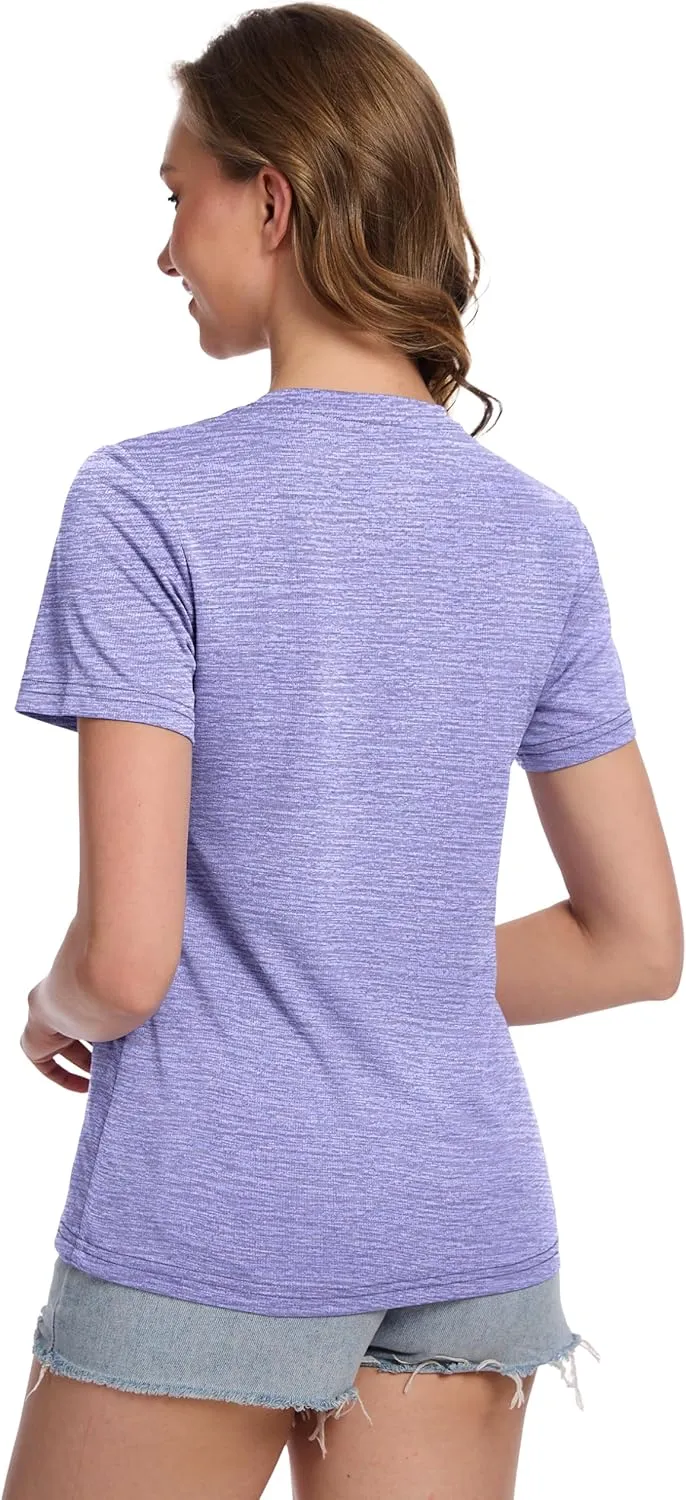 MAGCOMSEN Women's Short Sleeve T Shirts UPF 50  Sun Protection Athletic Running Workout Tee Tops