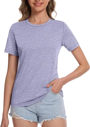 MAGCOMSEN Women's Short Sleeve T Shirts UPF 50  Sun Protection Athletic Running Workout Tee Tops