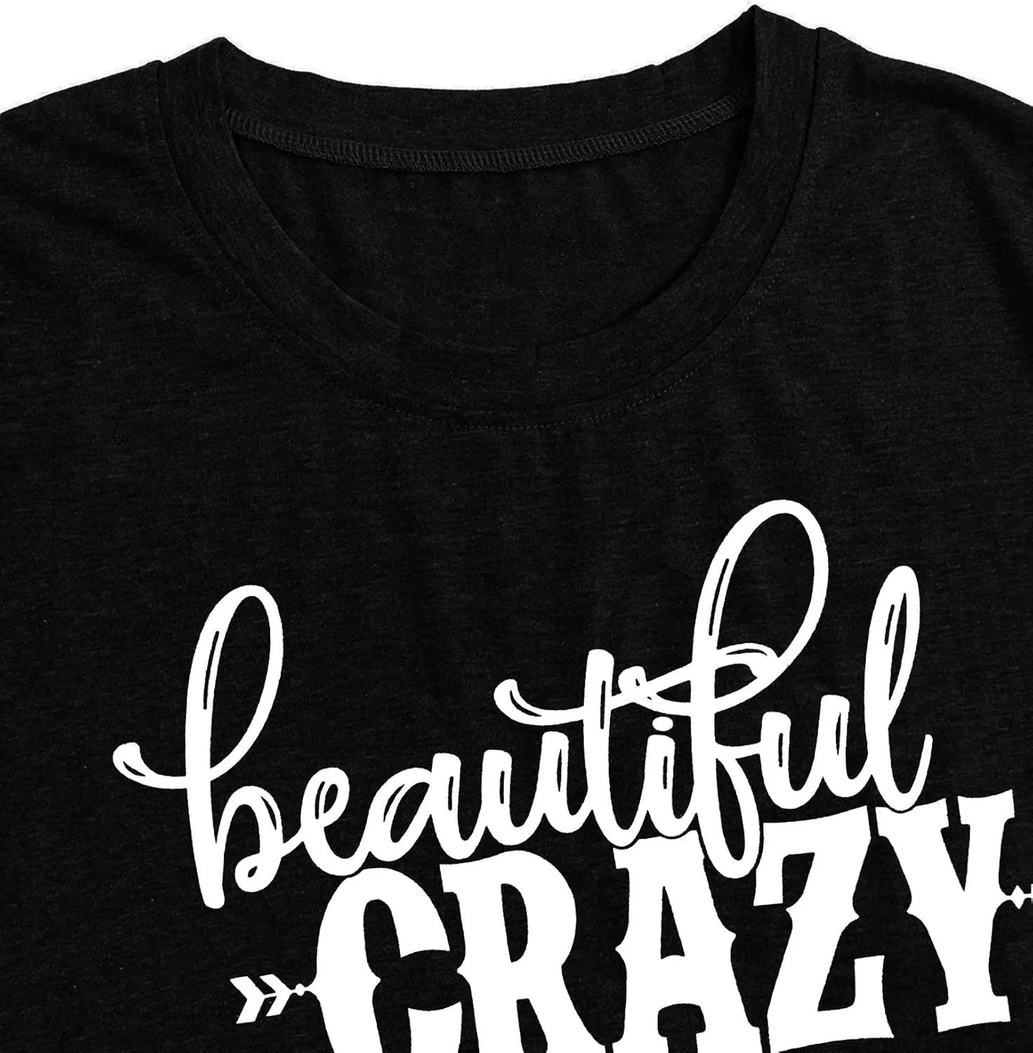 MAIHUN Beautiful Crazy Shirts Women Country Music Tshirt Funny Letter Printed Tee Casual Short Sleeve Tops