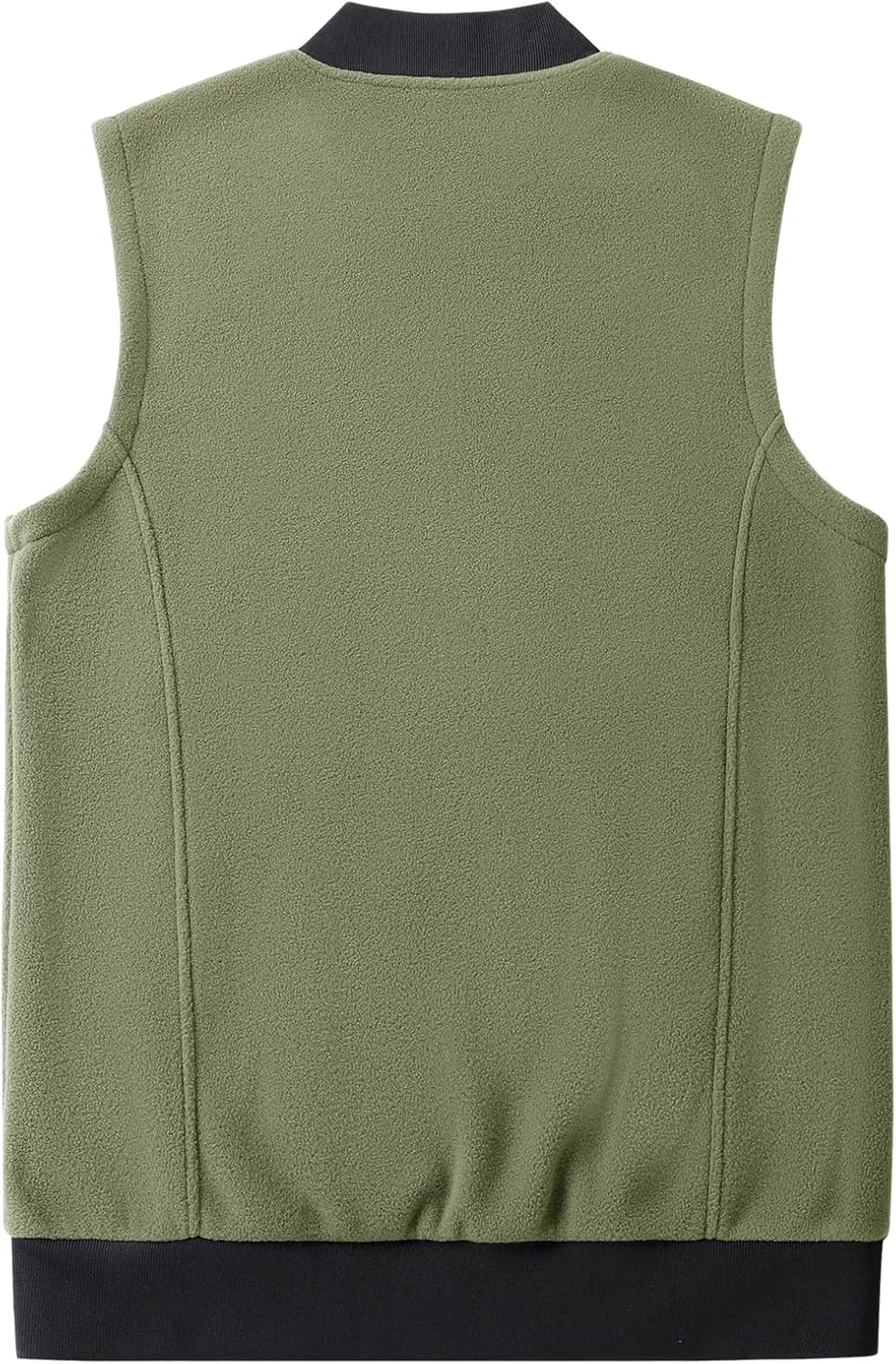 Mans Fleece Vest Full-Zip Outerwear Lightweight Sleeveless Jacket With Zipper Pockets