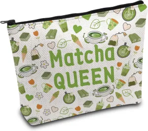 MAOFAED Matcha Gift Matcha Queen Cosmetics Bag For Women Matcha Lover Gift Tee Enthusiast Gift Zipper Pouch (matcha queen)