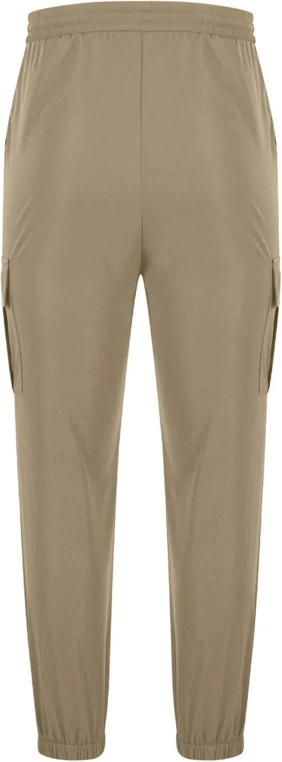 Men Cargo Tapered Hiking Jogger Chino Cargo Outdoor Sweatpants Workout Elastic Waist Athletic Jogging