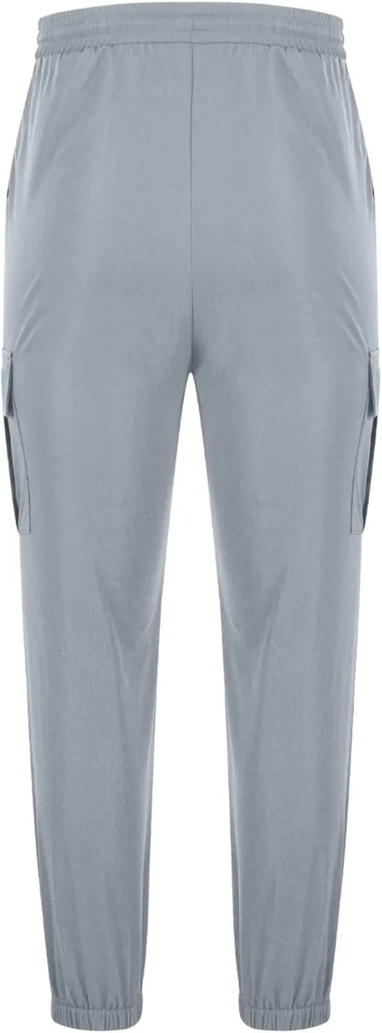 Men Cargo Tapered Hiking Jogger Chino Cargo Outdoor Sweatpants Workout Elastic Waist Athletic Jogging