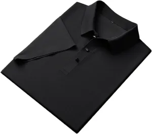 Men Polo Shirts Classic Short Sleeve Tee Breathable Cooling Quick Dry Nylon Golf T-Shirt