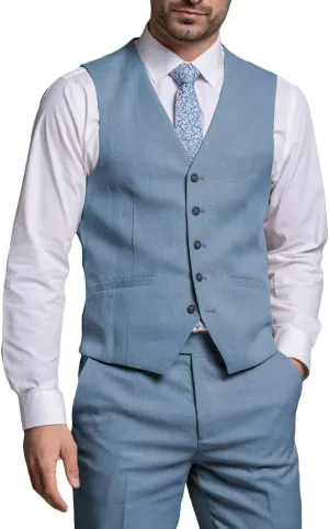 Mens 2 Piece Suit Slim Fit Formal Groomsmen Vest Pants Suit Set Wedding Single-Breasted V-Neck Vest and Pants