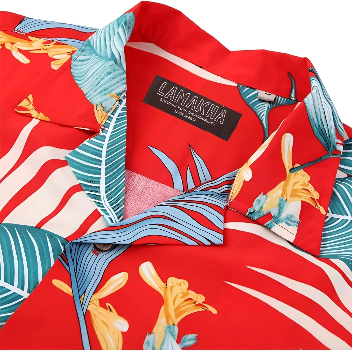 Men's Casual Button-Down Shirts, Tropical Short Sleeve Floral Printed Beach Hawaiian Shirt for Men Holiday
