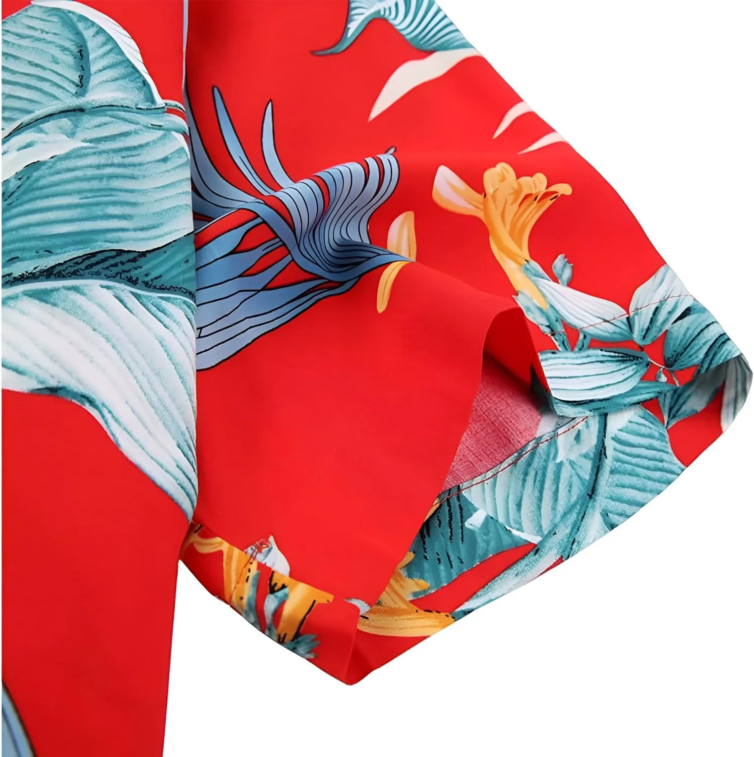 Men's Casual Button-Down Shirts, Tropical Short Sleeve Floral Printed Beach Hawaiian Shirt for Men Holiday