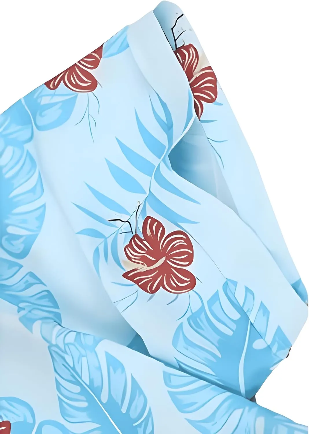Men's Casual Button-Down Shirts, Tropical Short Sleeve Floral Printed Beach Hawaiian Shirt for Men Holiday
