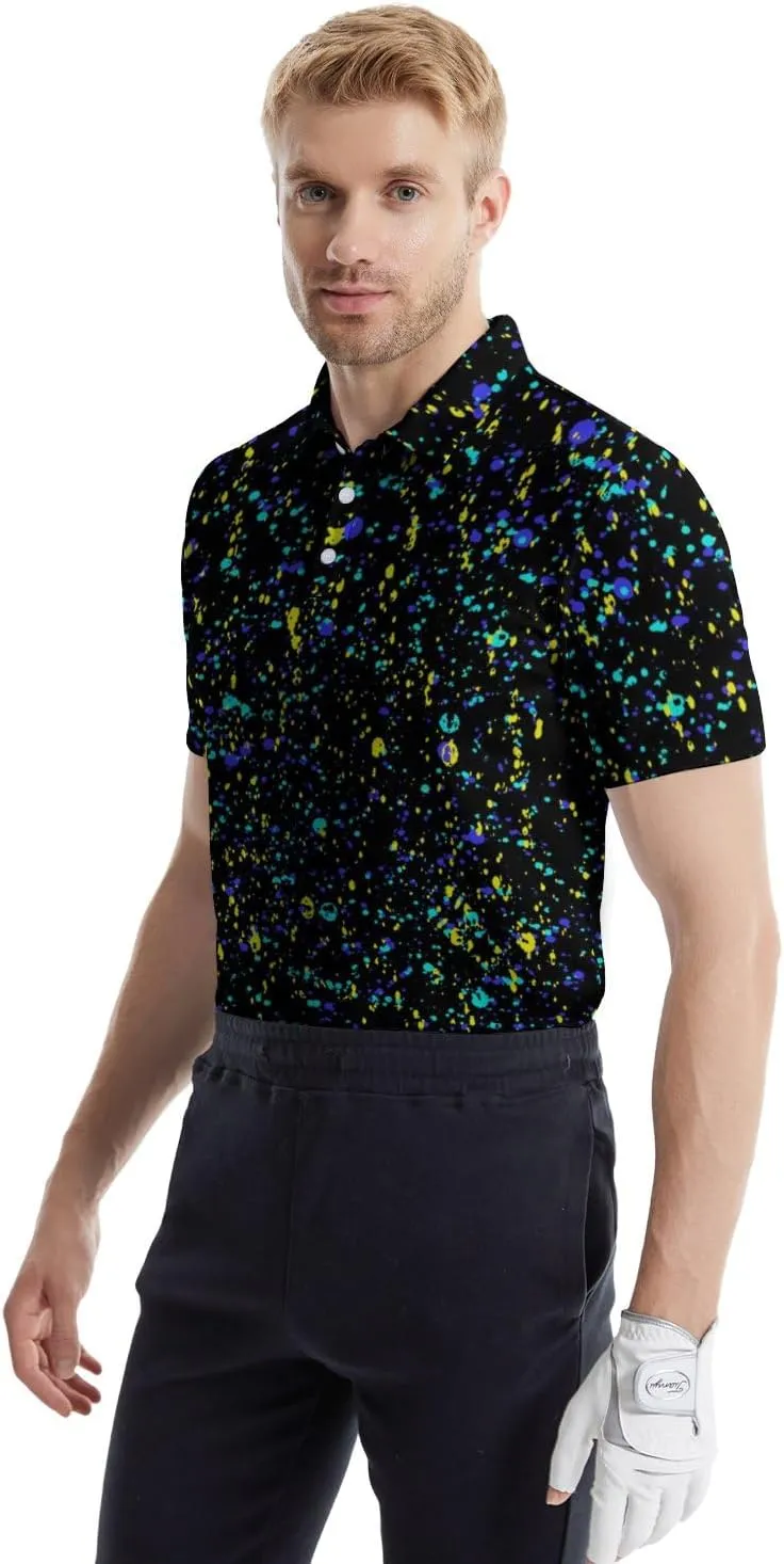 Men's Golf Shirts Funny Polo Shirt Moisture Wicking Golf Shirt Quick-Dry Polo Shirts Short Sleeve Funny Theme Outfits for Men