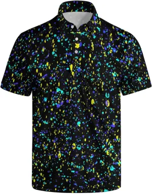 Men's Golf Shirts Funny Polo Shirt Moisture Wicking Golf Shirt Quick-Dry Polo Shirts Short Sleeve Funny Theme Outfits for Men