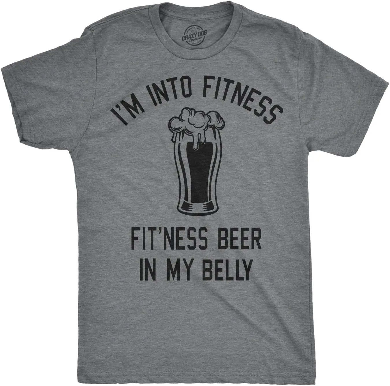 Mens Im Into Fitness Fitting This Beer in My Belly T Shirt Funny Drinking Tee