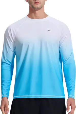 Men's Long Sleeve Rash Guard Quick Dry Swim Shirts UPF 50  UV Sun Protection Tee Surfing Tops