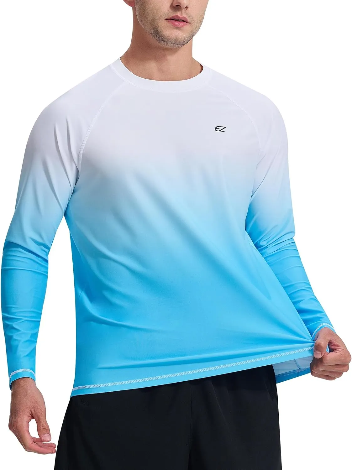 Men's Long Sleeve Rash Guard Quick Dry Swim Shirts UPF 50  UV Sun Protection Tee Surfing Tops