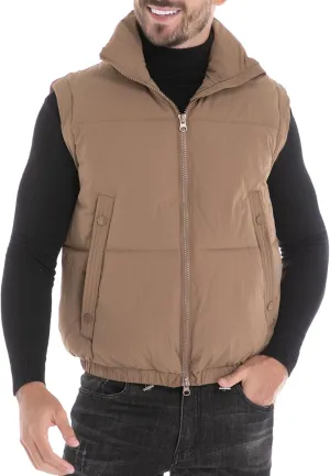Men's Puffer Vest, Quilted Puffy Warm Outerwear Winter Causal Sleeveless Jacket