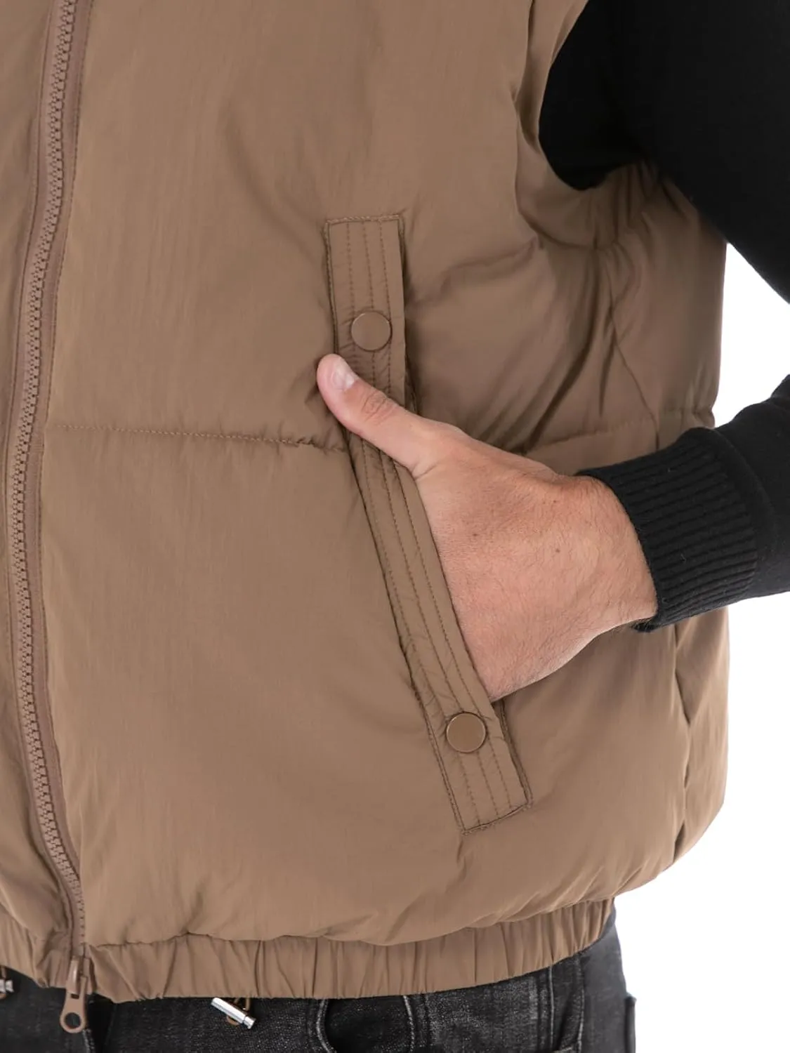 Men's Puffer Vest, Quilted Puffy Warm Outerwear Winter Causal Sleeveless Jacket