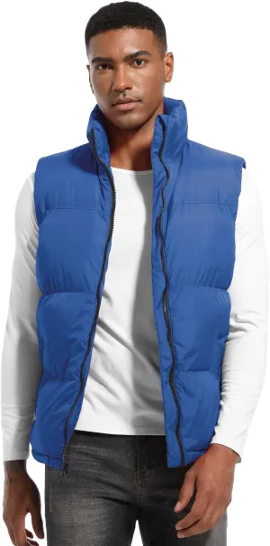 Men's Quilted Puffer Vest Sleeveless Warm Jacket Winter Water-Resistant Outdoor Puffy Vest Sizes M to 3XL