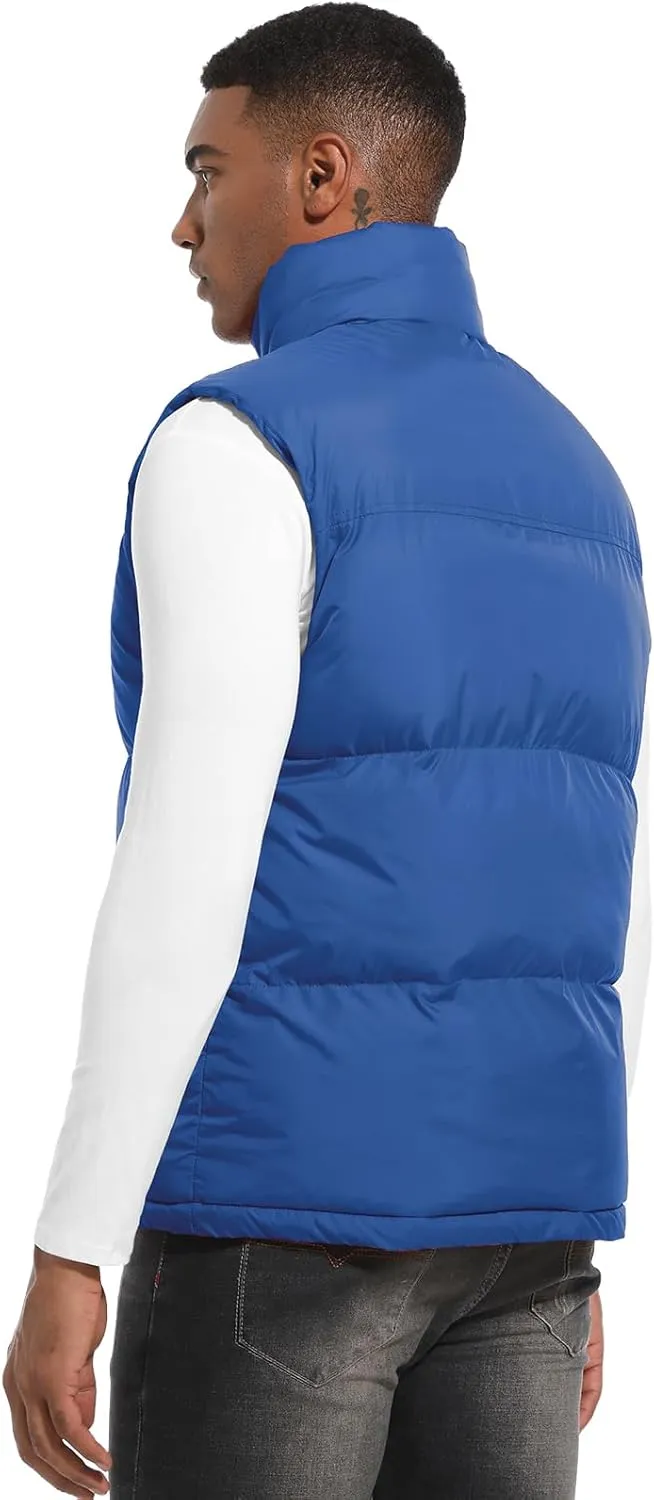 Men's Quilted Puffer Vest Sleeveless Warm Jacket Winter Water-Resistant Outdoor Puffy Vest Sizes M to 3XL
