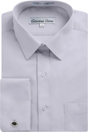 Men's Regular & Slim Fit French Cuff Solid Dress Shirt - Colors (Cufflink Included)