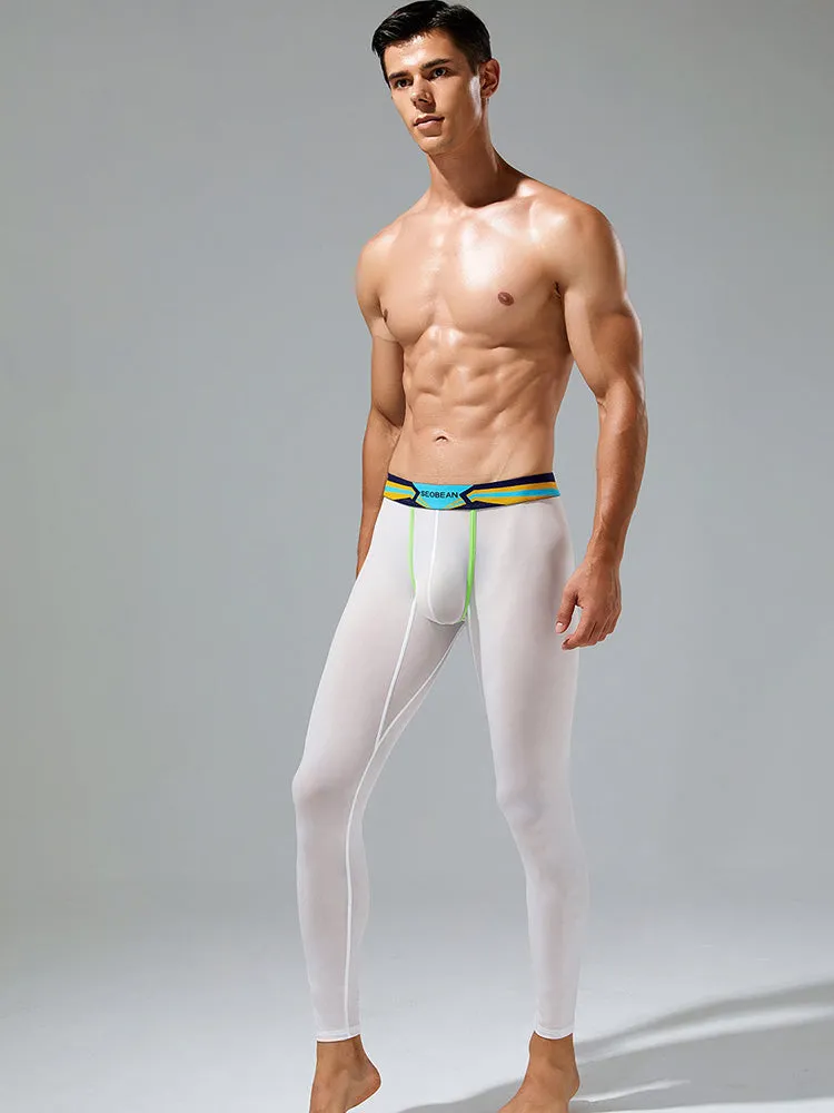 Men's Sexy Sport Long Johns With Large Pouch