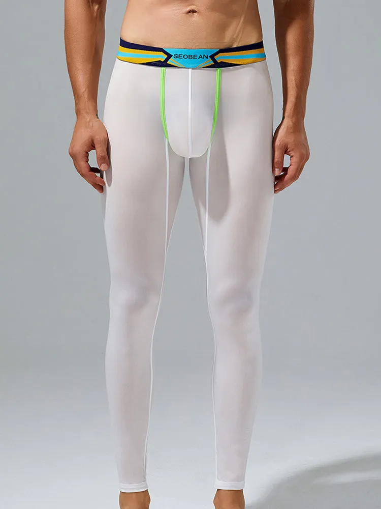 Men's Sexy Sport Long Johns With Large Pouch
