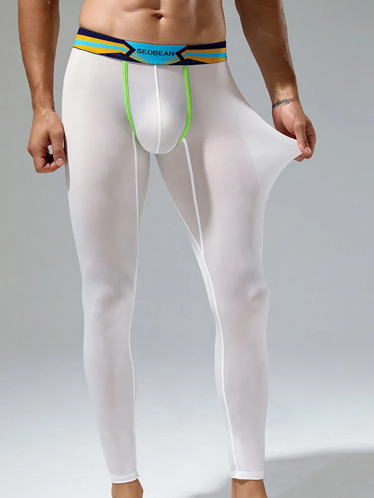 Men's Sexy Sport Long Johns With Large Pouch