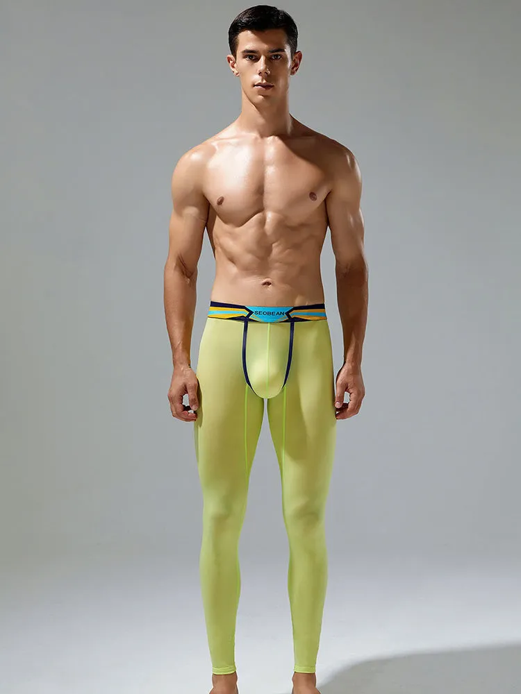 Men's Sexy Sport Long Johns With Large Pouch