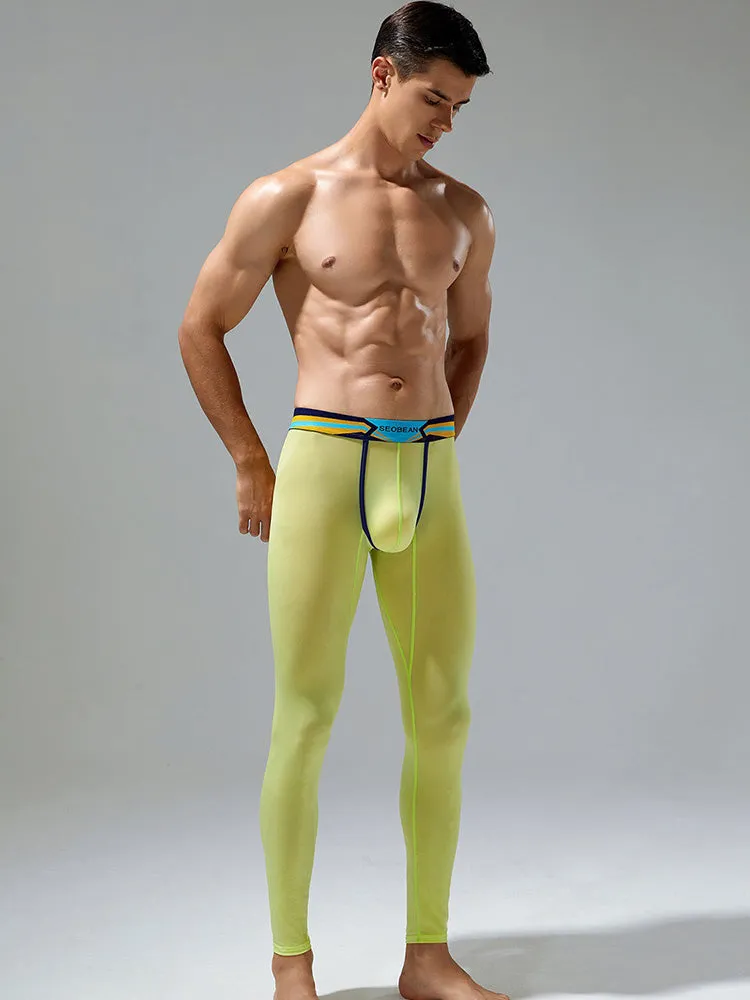Men's Sexy Sport Long Johns With Large Pouch