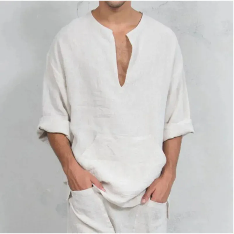 Men's Spring Loose Linen Viking Shirts