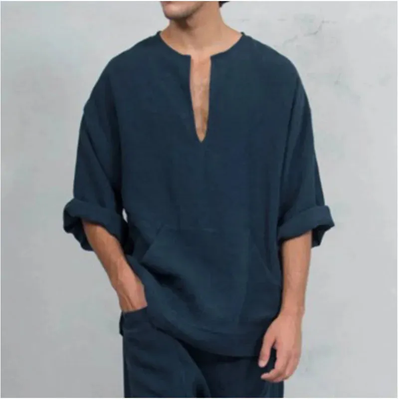 Men's Spring Loose Linen Viking Shirts