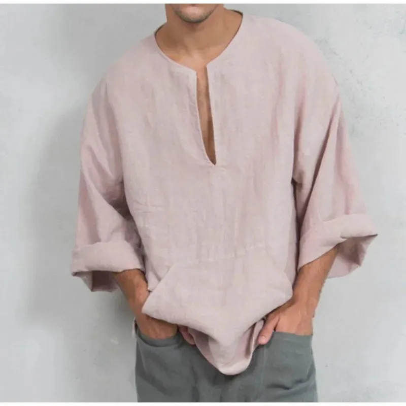 Men's Spring Loose Linen Viking Shirts