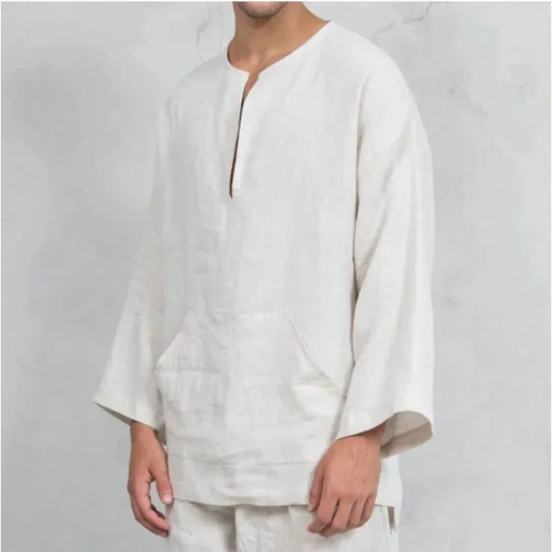 Men's Spring Loose Linen Viking Shirts