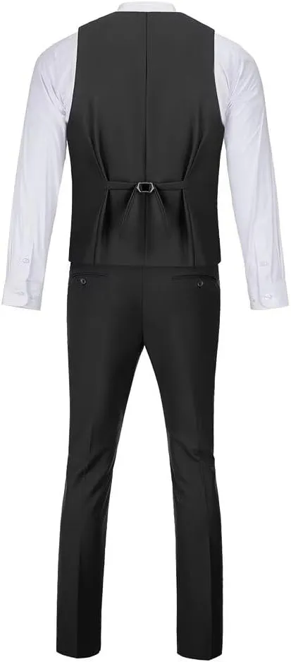 Men's Suit 2-Piece Set, Slim Fit Formal Business Wedding Suit Vest Pants for Men
