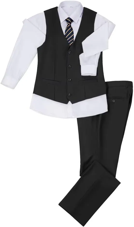 Men's Suit 2-Piece Set, Slim Fit Formal Business Wedding Suit Vest Pants for Men
