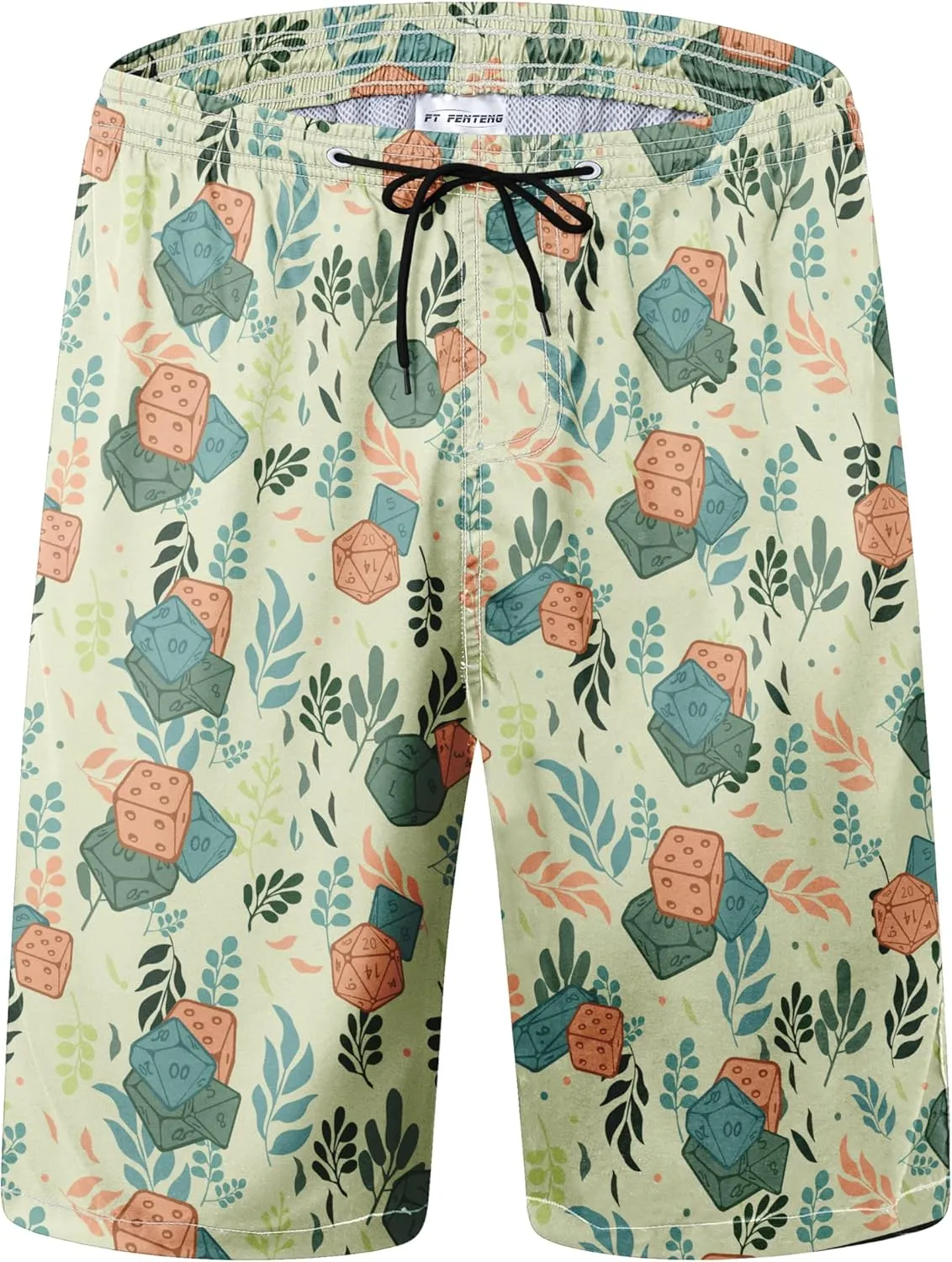 Mens Swim Trunks Quick Dry Board Shorts with Mesh Lining, Breathable Surf Beach Shorts Swimwear Bathing Suits