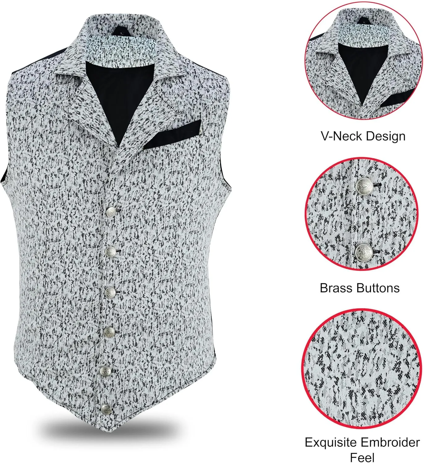 Mens Victorian Suit Vest Steampunk Gothic Waistcoat/USA