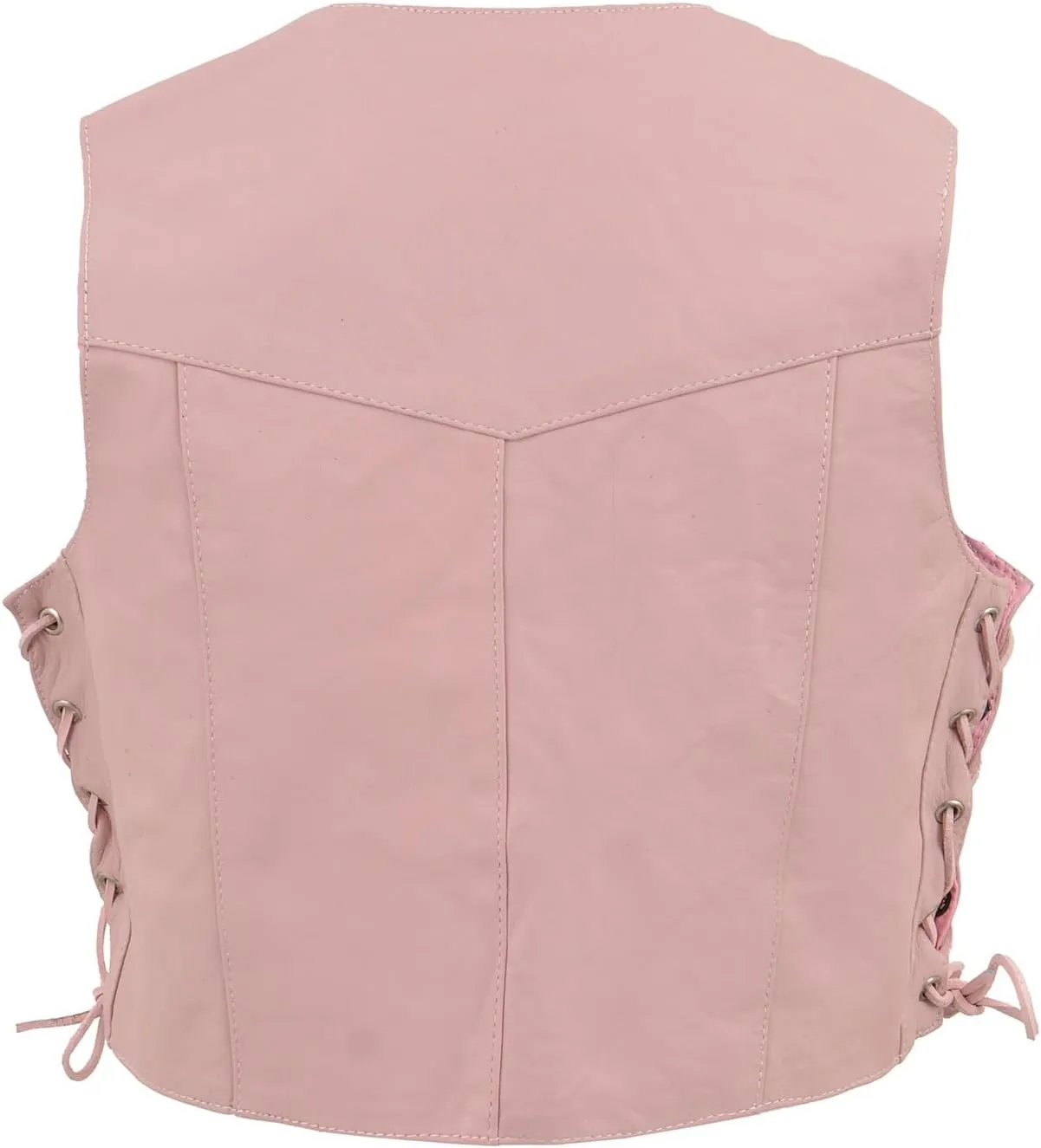 Milwaukee Leather SH2011LPNK Girls Pink Classic Three Snap Leather Vest