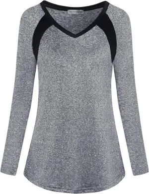 MISS FORTUNE Womens Active Wear Exercise Top Yoga Shirt Workout Clothes