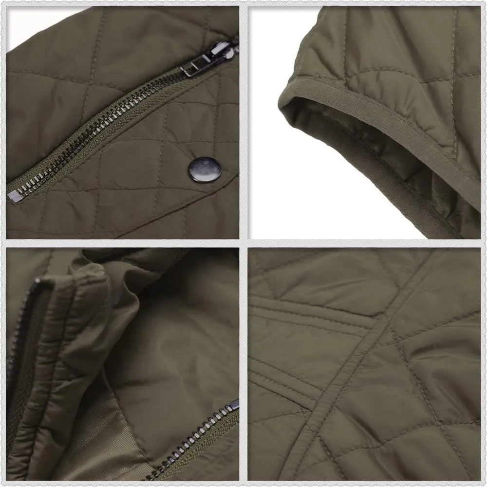 MISS MOLY Women Lightweight Quilted Padded Vest Stand Collar Zip Up Front Gilet Quilted