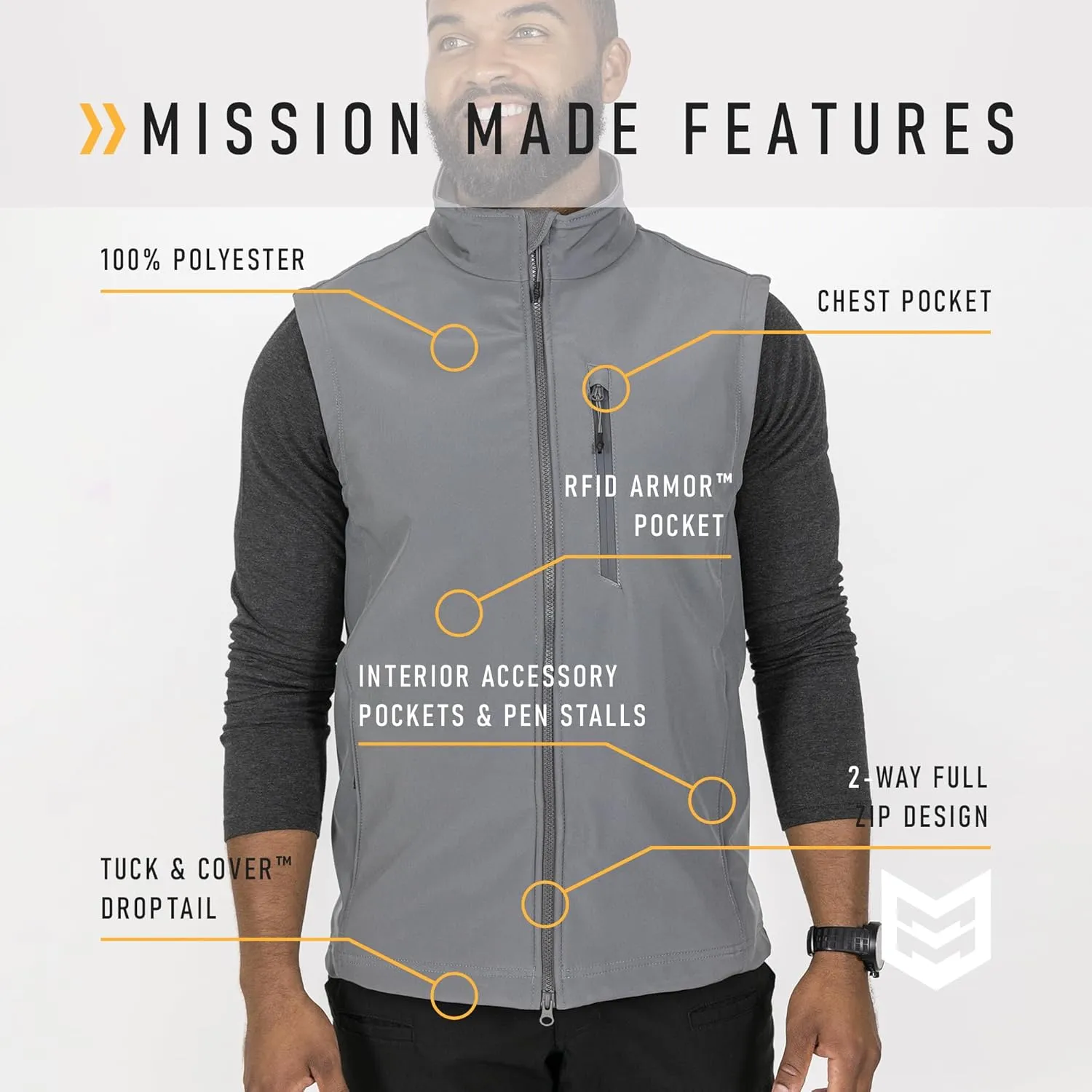 MISSION MADE Soft Shell Vest for Men