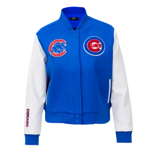 MLB CHICAGO CUBS CLASSIC WOMEN'S WOOL VARSITY JACKET (ROYAL BLUE/WHITE)