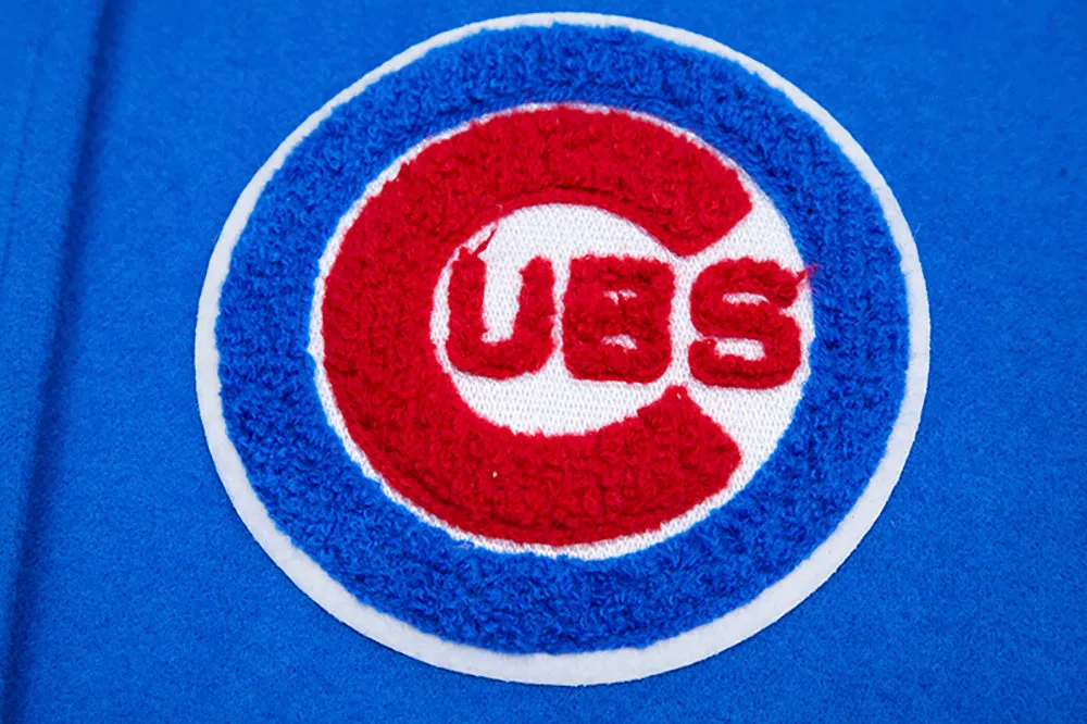 MLB CHICAGO CUBS CLASSIC WOMEN'S WOOL VARSITY JACKET (ROYAL BLUE/WHITE)